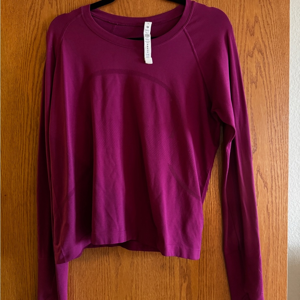 lululemon athletica swiftly tech cropped Rich Purple Long Sleeve